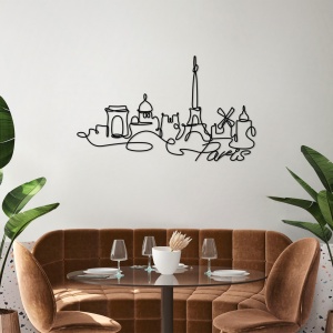 Tablou metalic Paris Negru 120x69x1.5 cm - Img 3