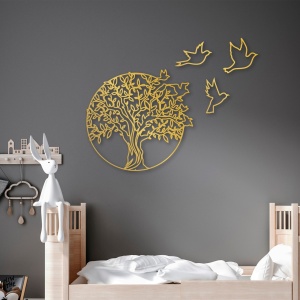 Tablou metalic Tree Auriu 61x56 cm - Img 2