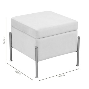 Taburet Panton, crem/auriu, 40x40x36,5 cm - Img 5