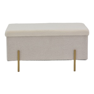 Taburet Ziwel, alb/auriu, 80x40x40 cm - Img 2