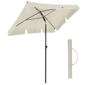 Umbrela pentru terasa, Songmics, Bej, 200x125x240 cm - Img 2