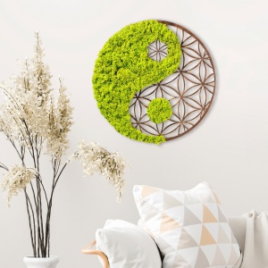 Accesoriu decorativ de perete Yin Yang Verde 44x1x44 cm - Img 2