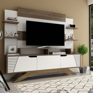 Ansamblu Comoda TV Deparo Walnut-Alb - Img 4