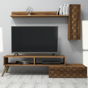 Ansamblu Comoda TV Planet Walnut - Img 4