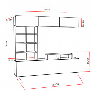 Ansamblu Comoda TV Sasa Teak-Negru - Img 7