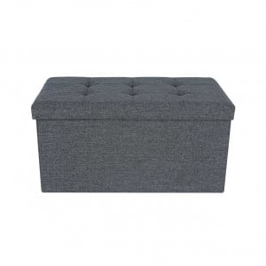 Banca hol tip Cufar Model Aliana, Gri, 76x38x38 cm - Img 5