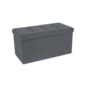 Banca hol tip Cufar Model Aliana, Gri, 76x38x38 cm - Img 6