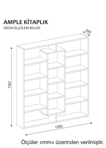 Bibliotecă Ample Alb 125x135.7x22 cm - Img 3