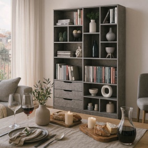 Bibliotecă Lucinda, stejar, 120x29.8x180.5 cm