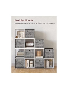 Bibliotecă tip scară cu 10 compartimente, Alb, 129,5 × 29 × 129,5 cm - Img 7