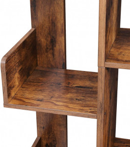 Biblioteca Vasagle, Model Jacob, 86x25x140 cm, Maro Rustic - Img 5