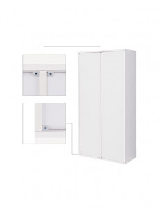 Biblioteca Vasagle, Model Oakleigh, 30x130x65 cm, Alb - Img 7