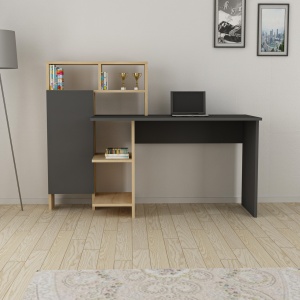Birou Bugra Antracit 135.9x111.8x60 cm - Img 2