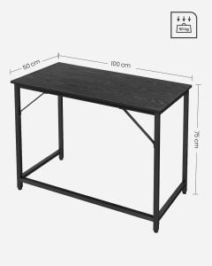 Birou, Vasagle, Negru, 100x50x75 cm - Img 4