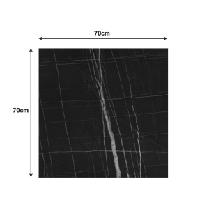 Blat de masă Relian, HPL, 12 mm grosime, aspect marmorat, negru, 70x70 cm - Img 4