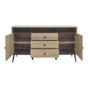 Bufet - Comodă Living Buffet Zezan, stejar sonoma/gri închis, 140.5x41.5x80 cm - Img 2