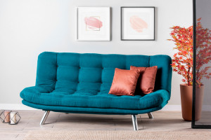 Canapea Extensibila, 3 Locuri Misa Sofabed Petrol Verde - Img 1