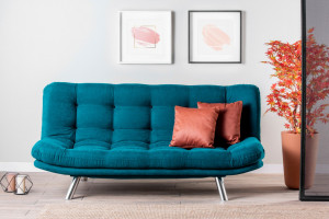 Canapea Extensibila, 3 Locuri Misa Sofabed Petrol Verde - Img 3