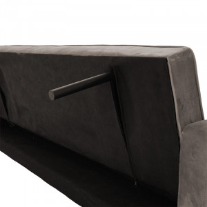 Canapea extensibila 3 locuri Success catifea gri 190x80x84 cm - Img 7