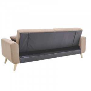 Canapea extensibila Carmelo - material textil bej 214x80x86 cm - Img 6