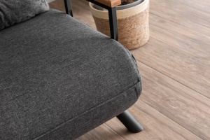 Canapea extensibilă cu 2 locuri Sando Gri inchis 175x133x41 cm - Img 5