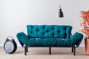 Canapea extensibilă cu 3 locuri Nitta Verde inchis 225x70 cm - Img 2