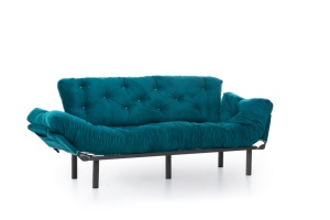 Canapea extensibilă cu 3 locuri Nitta Verde inchis 225x70 cm - Img 9