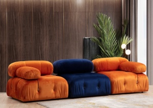 Canapea modulara Bubble Portocaliu 95x95x75 cm - Img 6