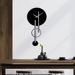 Ceas de perete decorativ din metal Full Negru 62x43 cm - Img 3