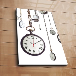 Ceas de perete decorativ din pânză 5070CS Multicolor 45x70 cm - Img 2