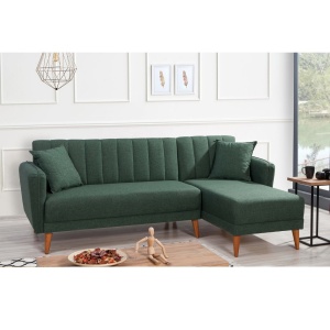 Coltar dreapta extensibil Aqua Verde inchis 225x85x150 cm - Img 1