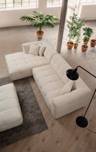 Colțar modular stanga Cady Bej 300x150x72 cm - Img 2