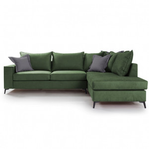 Coltar Stanga Boston Verde Inchis - Gri Inchis 290x235x95 cm - Img 2