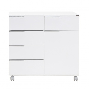 Comoda Model ADR-415, Alb lucios, 85x44x81 cm - Img 9