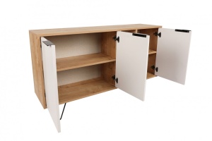 Comoda Model Clara, Stejar/Alb, 142x35.6x83 cm - Img 13