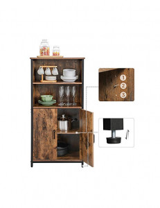 Comoda Model Elian, Maro rustic/Negru, 60x35x125 cm - Img 4