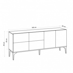 Comoda Model Laika, Stejar, 180x40x80 cm - Img 5
