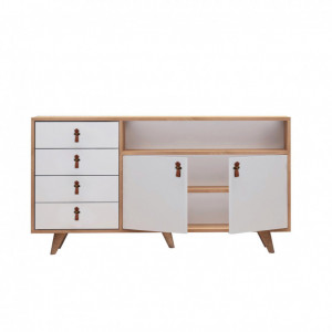 Comoda Model Lavina, Stejar/Alb, 140x40x86 cm - Img 3