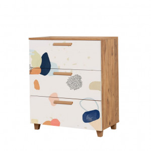 Comoda Model Leva, Pin/Alb, 80x43x95 cm - Img 2