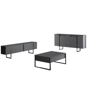 Comoda Model Luxe, Antracit/Negru, 160x35x80 cm - Img 8