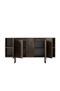 Comoda Model Luxe, Negru/Nuc, 160x35x80 cm - Img 10