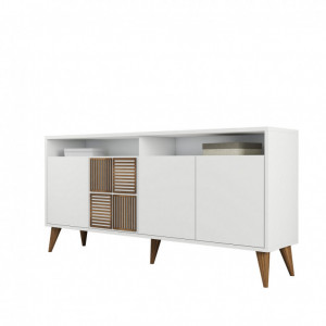 Comoda Model Milan, Alb, 160x35x78 cm - Img 6