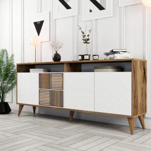 Comoda Model Milan, Nuc/Alb, 180x35x78.6 cm - Img 2