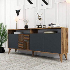 Comoda Model Milan, Nuc/Antracit, 180x35x78.6 cm - Img 2
