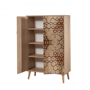 Comoda Model Multibox V1, Stejar sonoma, 80x36x127 cm - Img 7