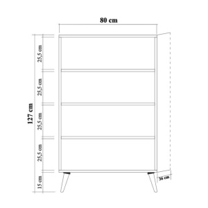 Comoda Model Multibox V1, Stejar sonoma, 80x36x127 cm - Img 9
