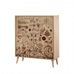 Comoda Model Multilux-731, Stejar sonoma, 95x36x111 cm - Img 5