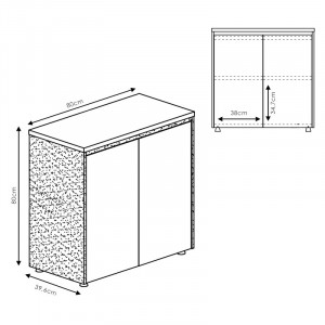 Comoda Model Oscar, Nuc/Antracit, 80x40x80 cm - Img 4