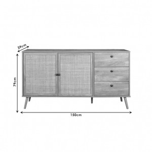 Comoda Model Oslo, Stejar sonoma, 150x39x79 cm - Img 3