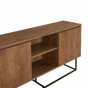 Comoda Model Zela, Nuc/Negru, 140x36x72 cm - Img 6